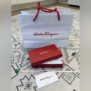Salvatore Ferragamo Red Box (empty) with White Bag